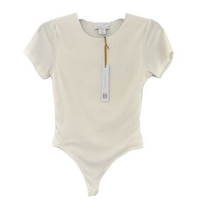 House of Harlow 1960 Cream Short Sleeve Bodysuit